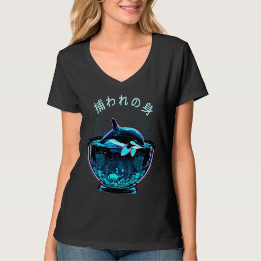Orca End Captivity Free The Orcas Marine Protectio T-shirt (Voorkant)