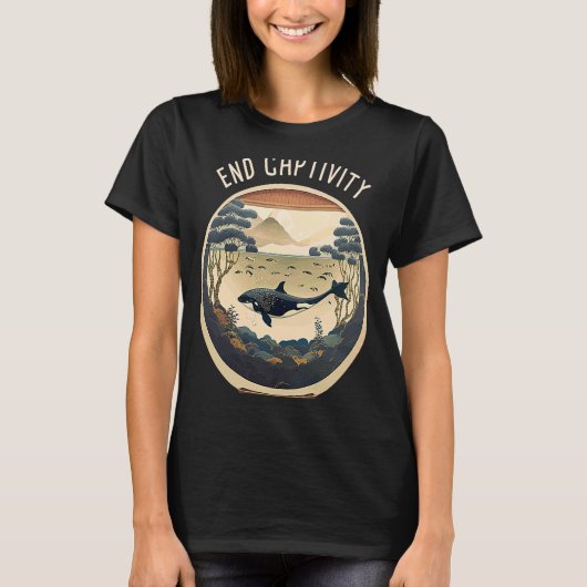 Orca End Captivity Free the Orcas Marine Protectio T-shirt (Voorkant)