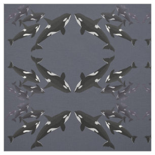 Orca Fabric Killer Personalized Whale Art Fabric Stof