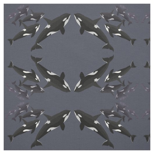 Orca Fabric Killer Personalized Whale Art Fabric Stof (Swatch)