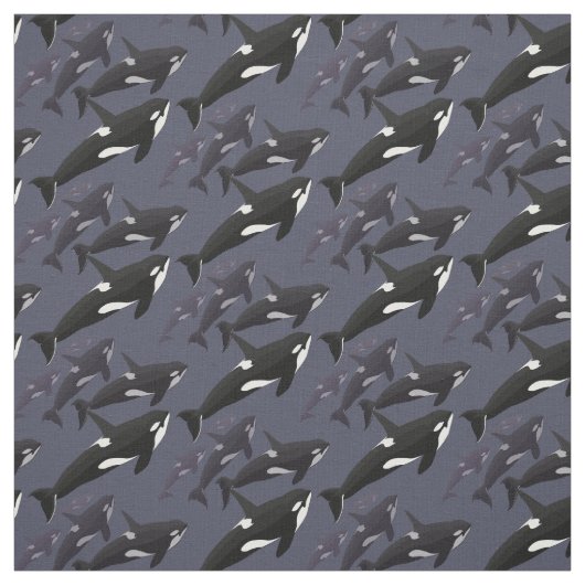 Orca Fabric Killer Whale Art Natural Linen Fabric Stof (Swatch)