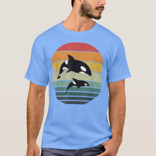 Orca Family Retro Art, Killer Whale Family T-shirt