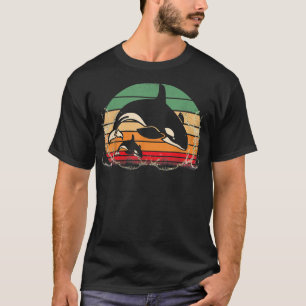Orca Family  Retro Art, Killer Whale Family T-shirt