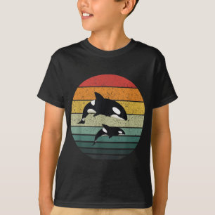 Orca Family  Retro Art, Killer Whale Family T-shirt