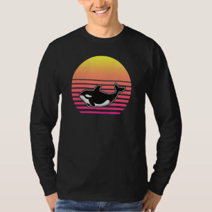 Orca Family  Retro Art Killer Whale Family T-shirt