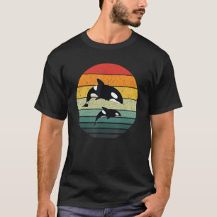 Orca Family  Retro Killer Whale Family T-shirt