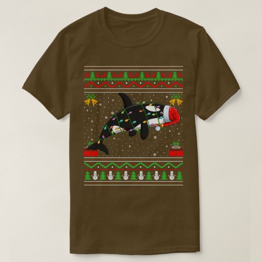 Orca Fish Lover Matching Ugly Orca KerstSweat T-shirt (Design voorkant)