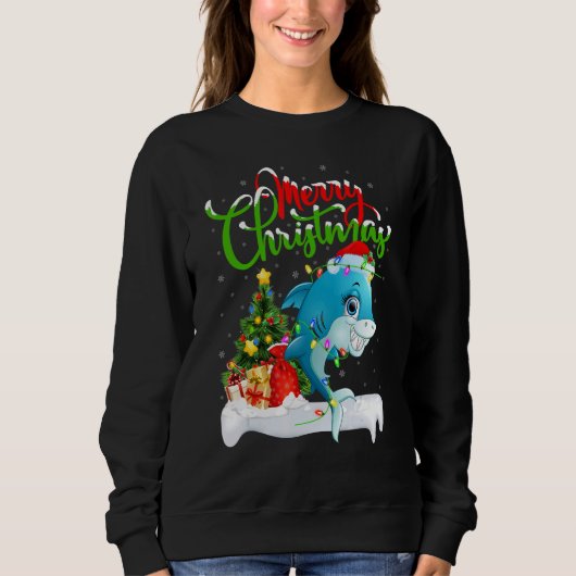 Orca Fish Lover Xmas Decorations Santa Orca Christ Trui (Voorkant)