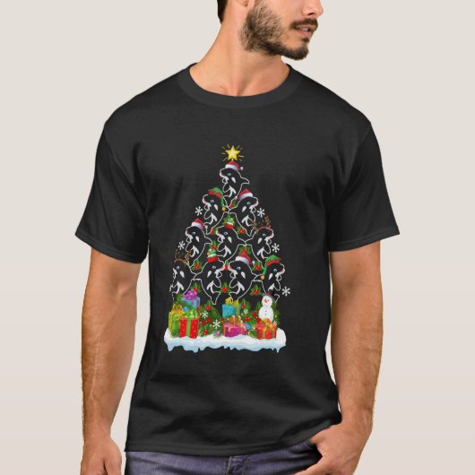 Orca Fish  Xmas Holiday  Orca Christmas Tree Long  T-shirt (Voorkant)