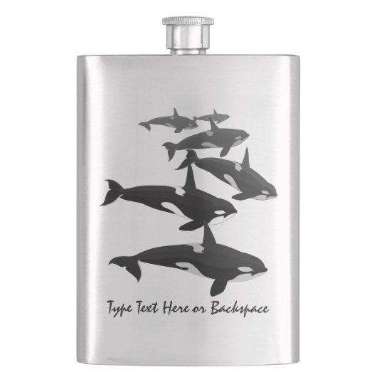 Orca Flask Custom Killer Whale Art Drink Flask Flacon (Voorkant)