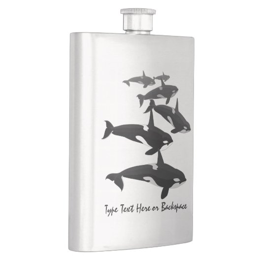 Orca Flask Custom Killer Whale Art Drink Flask Flacon (Rechts)
