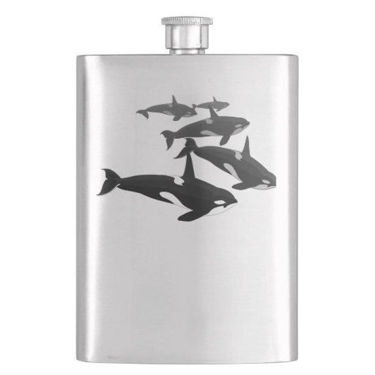 Orca Flask Custom Killer Whale Art Drink Flask Heupfles (Voorkant)