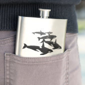 Orca Flask Custom Killer Whale Art Drink Flask Heupfles (Voorbeeld)