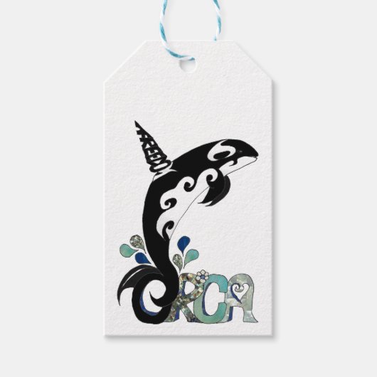 Orca Freedom Art Gift Label Cadeaulabel (Voorkant)