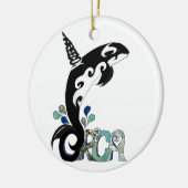 Orca Freedom Art Keramisch Ornament (Links)
