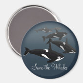 Orca Fridge Magnet Custom Killer Whale Art Magnet (Voorkant / Achterkant)