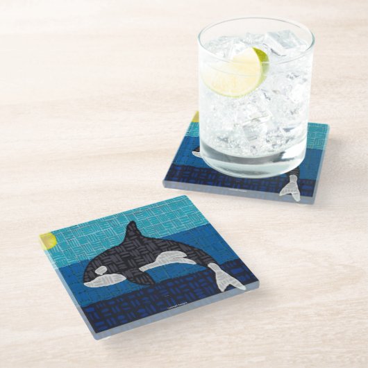 Orca - Glas onderzetter (Schuin)