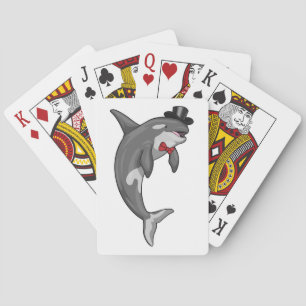 Orca Groom Cylinder Wedding Pokerkaarten