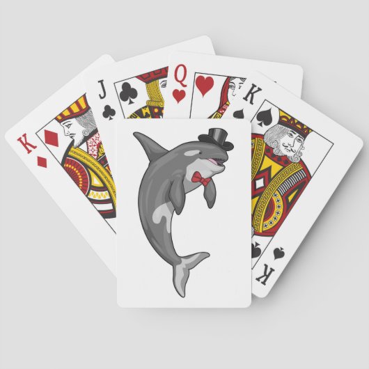 Orca Groom Cylinder Wedding Pokerkaarten (Achterkant)