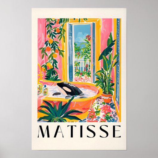 Orca In Badkuip Poster, Matisse Print, Maximalist  Poster (Voorkant)