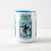 Orca in de pot tweekleurige koffiemok (Center)
