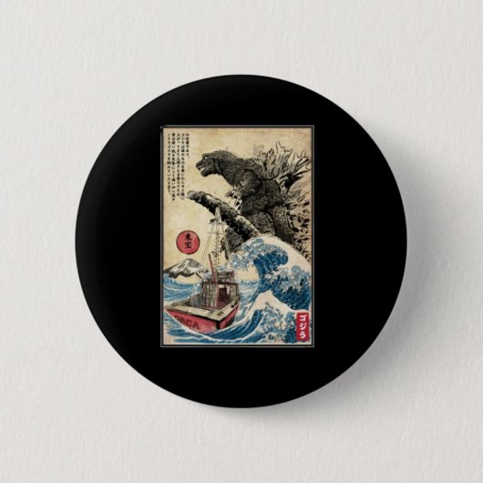 Orca in Japan Ronde Button 5,7 Cm (Voorkant)