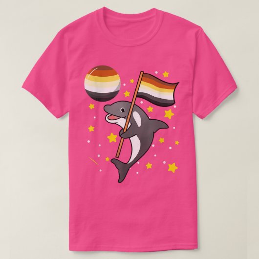 Orca in Space Gay Beer Pride T-shirt (Design voorkant)