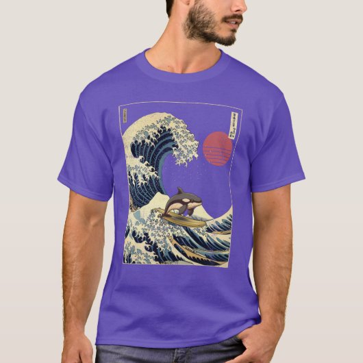 Orca Kanagawa Japanese Surfing Wave T-shirt (Voorkant)