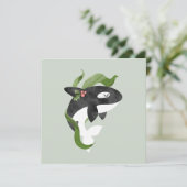 Orca Kerstfeestdag Kaart (Staand voorkant)