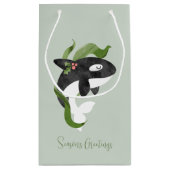 Orca Kerstfeestdag Kaart Klein Cadeauzakje (Achterkant)