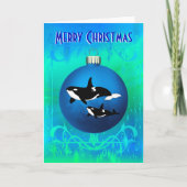 Orca Kerstmis - 7 x 5 inch kaart (Voorkant)