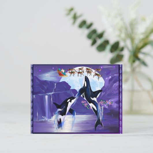 Orca Kerstmis Briefkaart (Staand voorkant)
