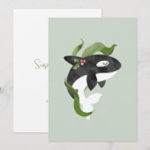 Orca Kerstmis Feestdagenkaart (Voorkant / Achterkant)