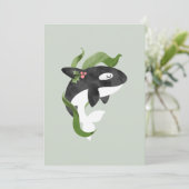 Orca Kerstmis Feestdagenkaart (Staand voorkant)