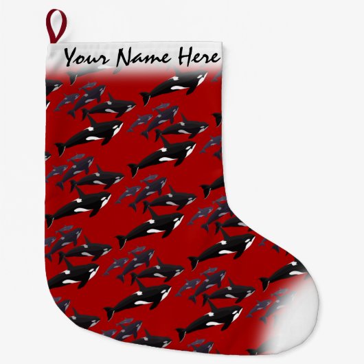 Orca Kerststaart Aangepersonaliseerde tankwalvis Grote Kerstsok (Voorkant)