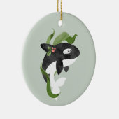 Orca kerstversiering keramisch ornament (Rechts)