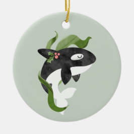 Orca kerstversiering keramisch ornament