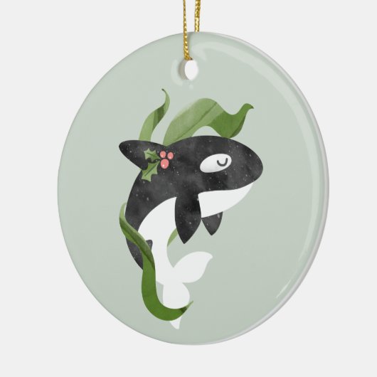 Orca kerstversiering keramisch ornament (Links)