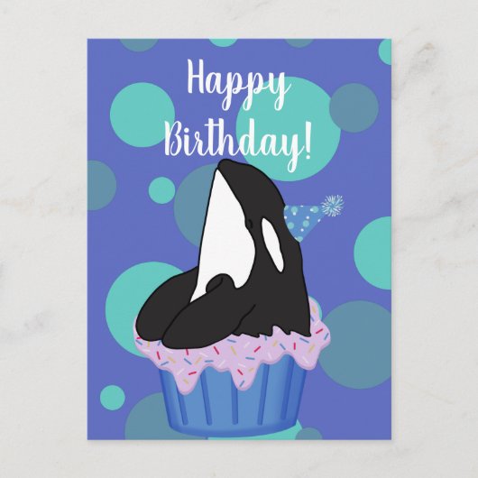 orca Killer Whale Birthday Briefkaart (Voorkant)