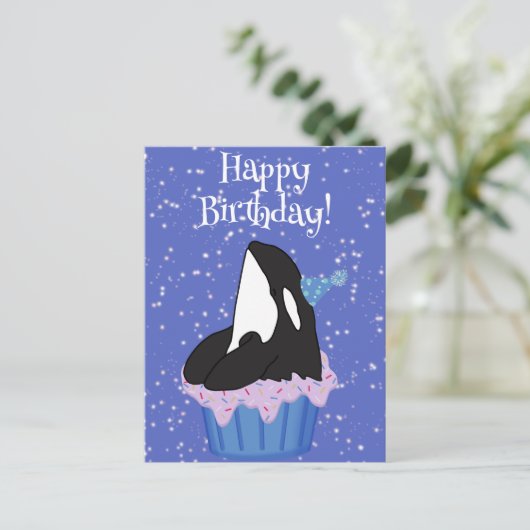  orca Killer Whale Birthday Briefkaart (Staand voorkant)