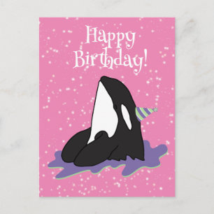 orca Killer Whale Birthday Briefkaart