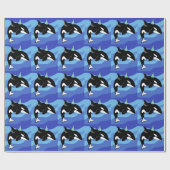 Orca Killer Whale Birthday  Cadeaupapier (Vlak)