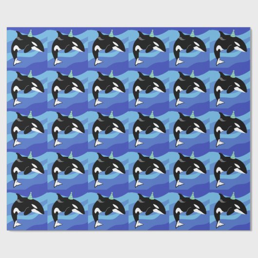 Orca Killer Whale Birthday  Cadeaupapier (Vlak)