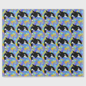 Orca Killer Whale Birthday Cadeaupapier (Vlak)