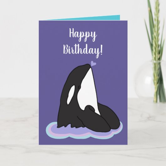 orca Killer Whale Birthday Feestdagen Kaart (Voorkant)