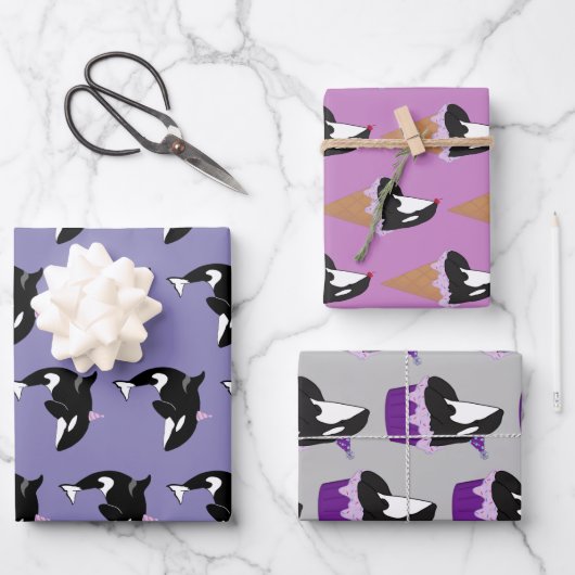 Orca Killer Whale Birthday Inpakpapier Vel (Voorkant)