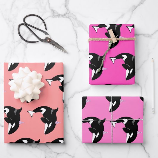 Orca Killer Whale Birthday Inpakpapier Vel (Voorkant)