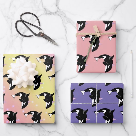 Orca Killer Whale Birthday Inpakpapier Vel (Voorkant)