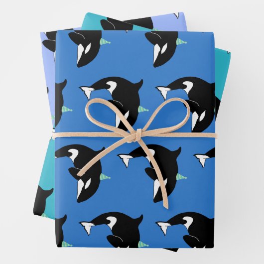Orca Killer Whale Birthday Inpakpapier Vel (In situ)