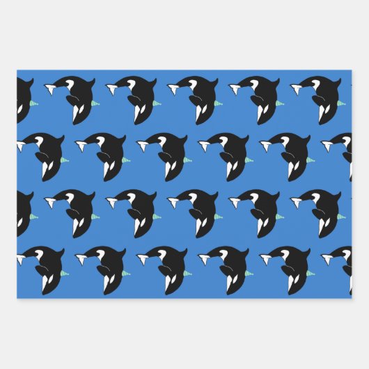 Orca Killer Whale Birthday Inpakpapier Vel (Voorkant)